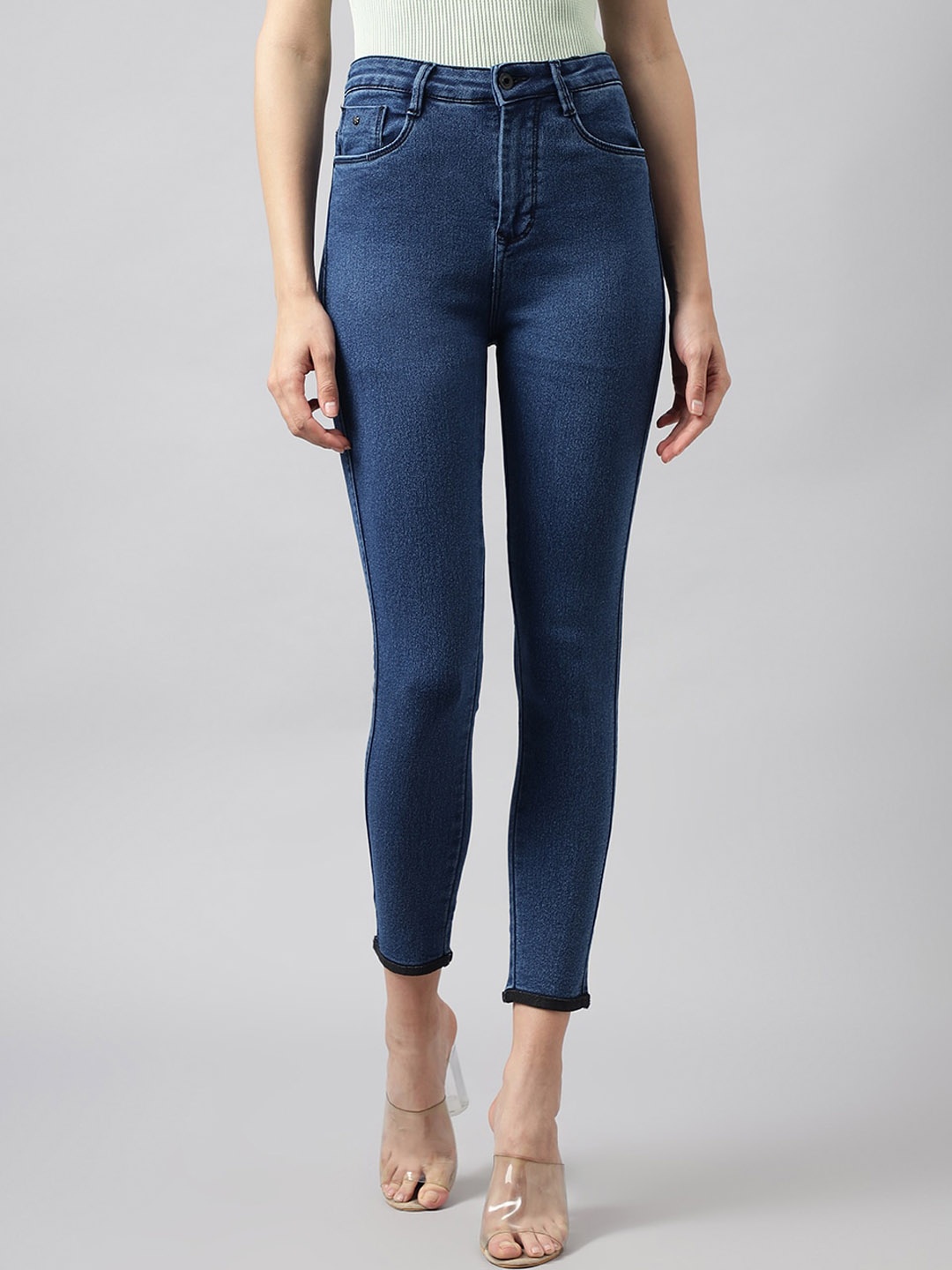 

Code 61 Women Skinny Fit High-Rise Stretchable Jeans, Blue
