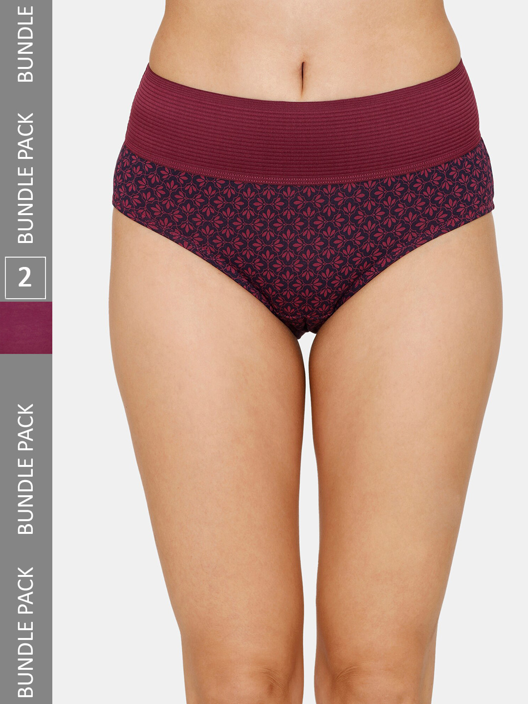

Zivame Women Pack Of 2 High-Rise Hipster Briefs, Purple