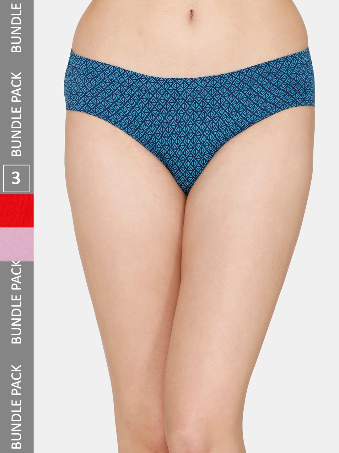 

Zivame Women Pack Of 3 Mid-Rise Pure Cotton Hipster Briefs ZI2763FASHMPURP, Red