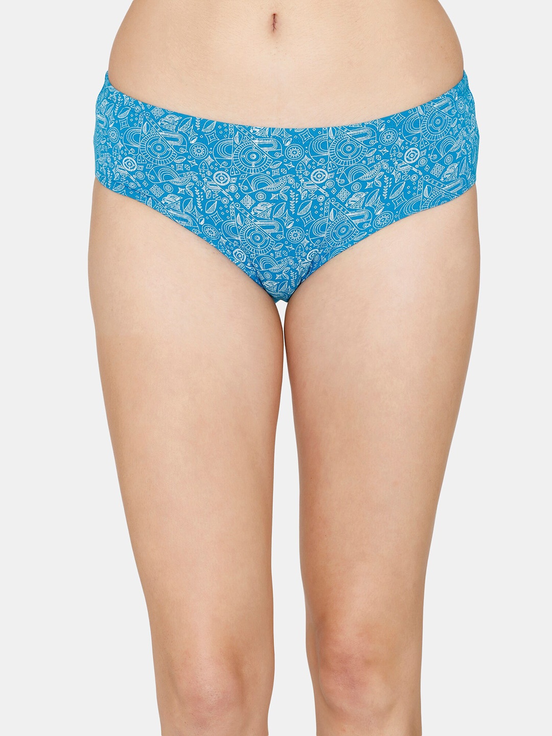 

Zivame Women Printed Mid-Rise Hipster Briefs ZI2773FASH0BLUE, Blue