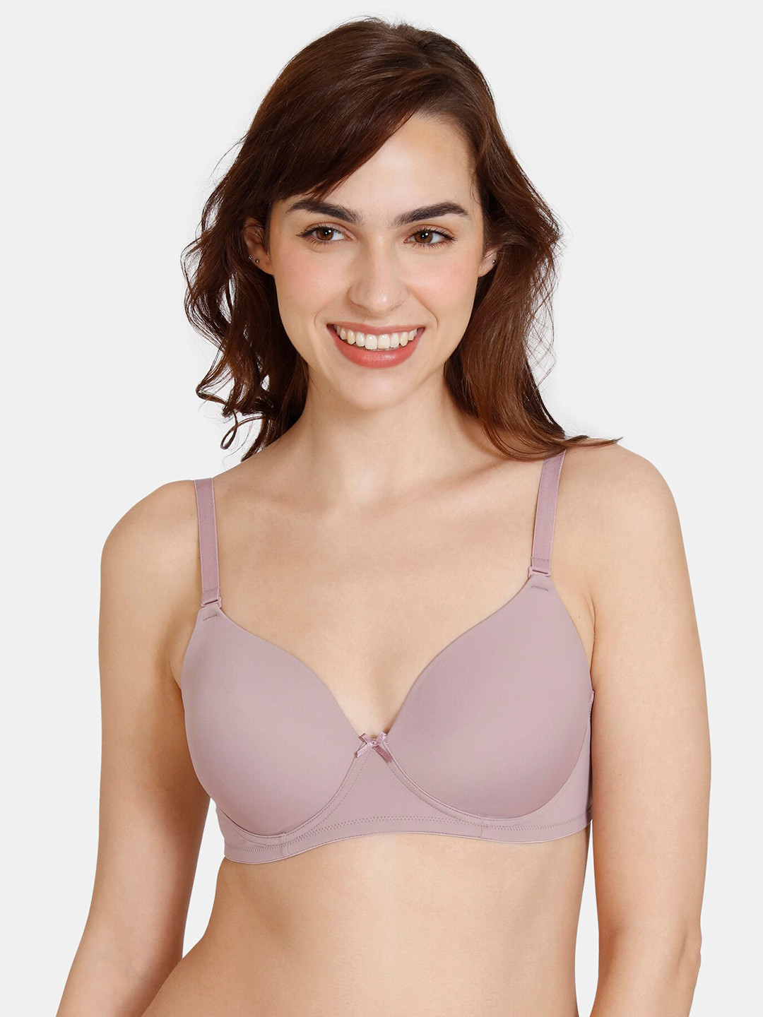 

Zivame Lightly Padded Seamless Transparent Back T-Shirt Bra, Purple