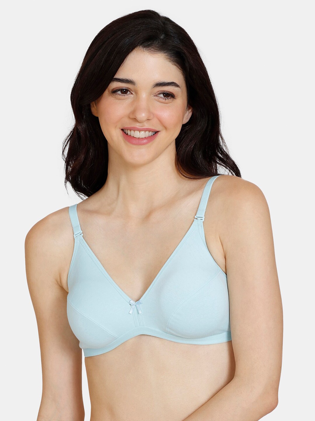 

Zivame Non Padded Seamless Transparent Back T-Shirt Bra, Blue