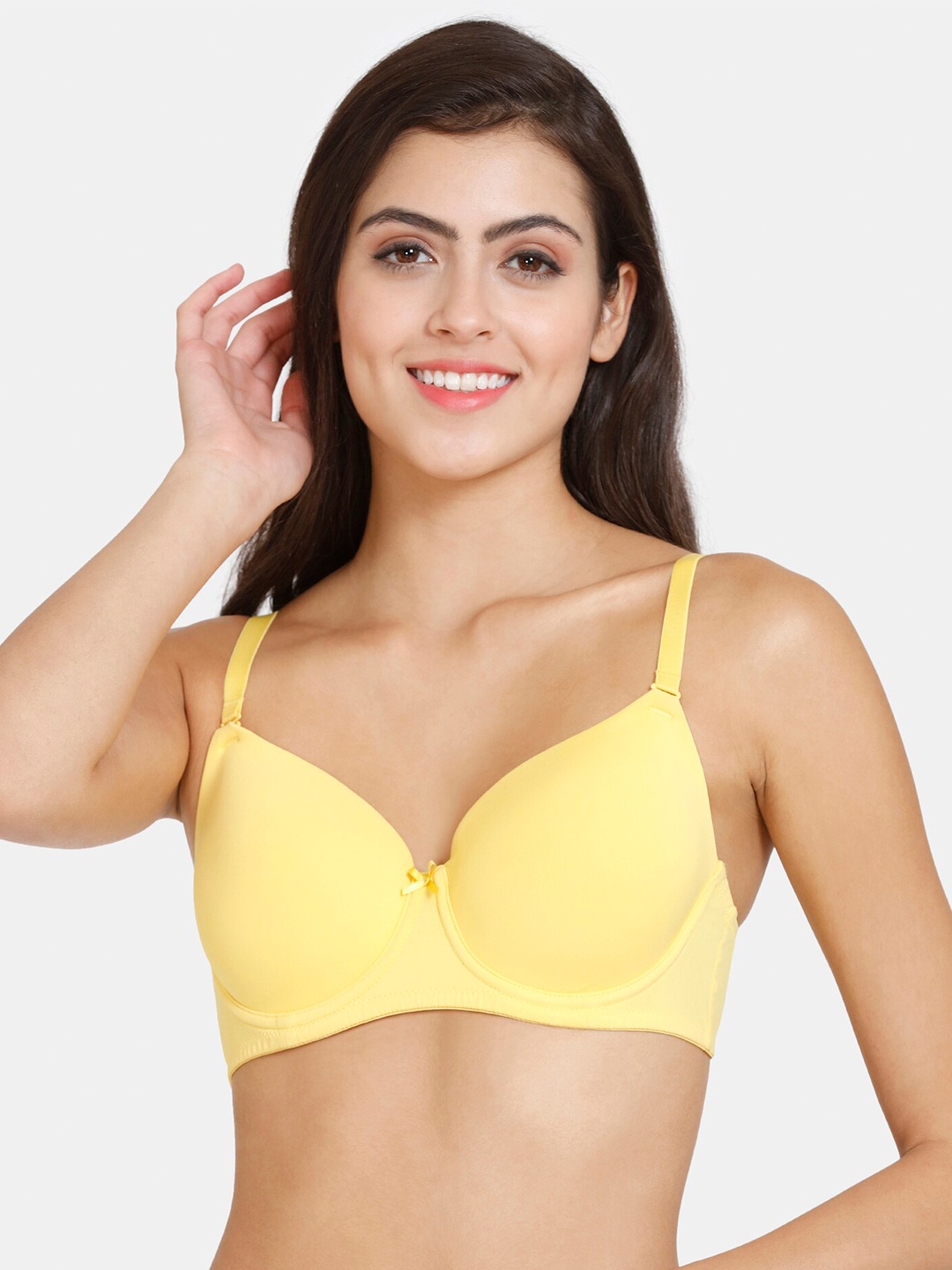 

Zivame Lightly-Padded Underwired All Day Comfort Seamless Bra, Yellow