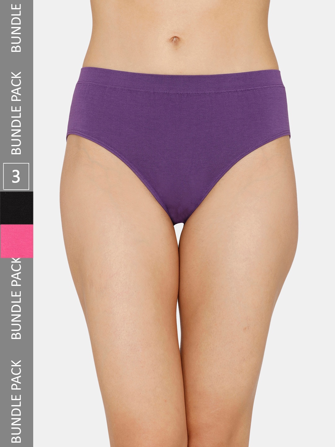 

Zivame Women Pack Of 3 Pure Cotton Hipster Briefs, Purple