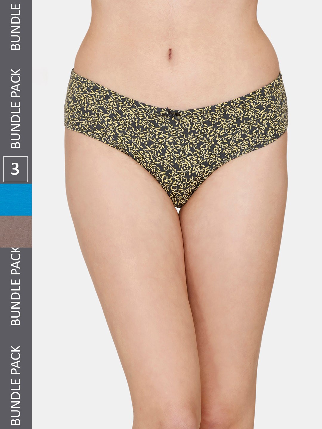 

Zivame Pack Of 3 Low-Rise Hipster Briefs, Blue