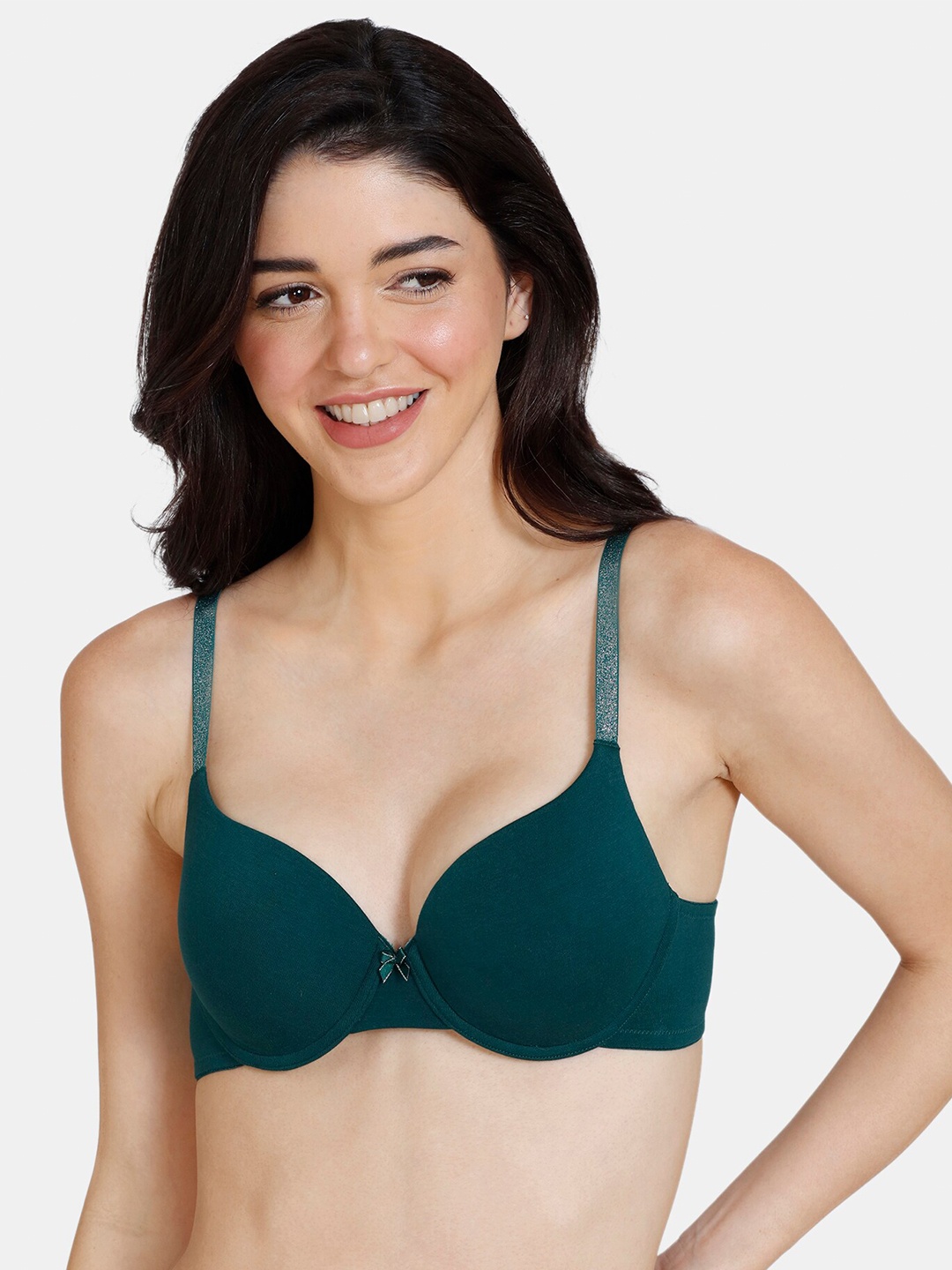 

Zivame Underwired Lightly Padded Non-Wired All Day Comfort T-shirt Bra, Teal