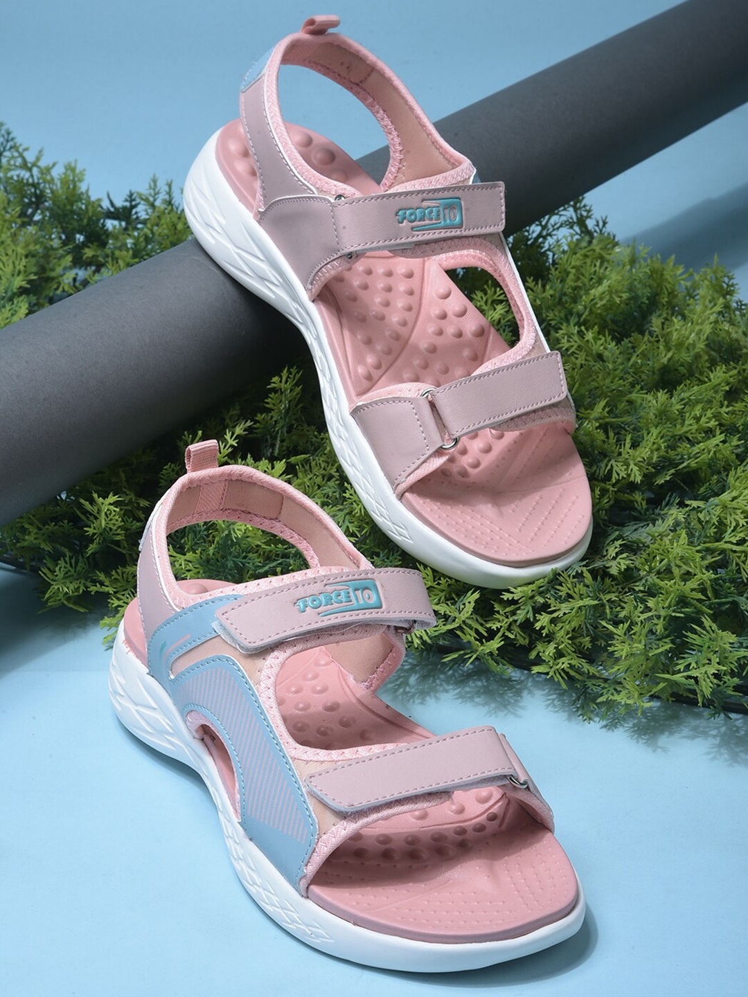 

Liberty Printed Fabric Velcro Closure Sport Sandals, Peach