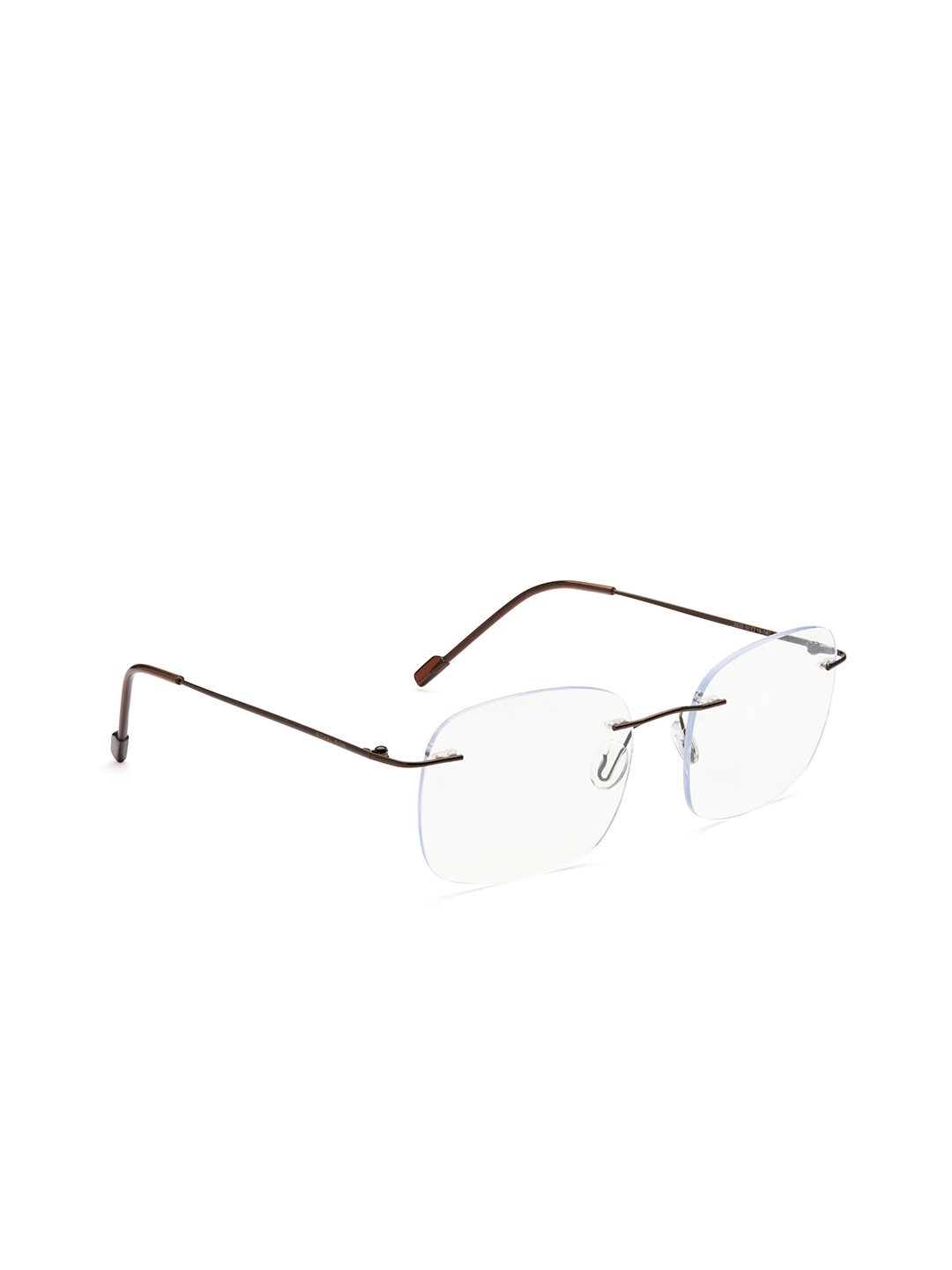 

ROYAL SON Unisex Rimless Rectangle Frames, Brown