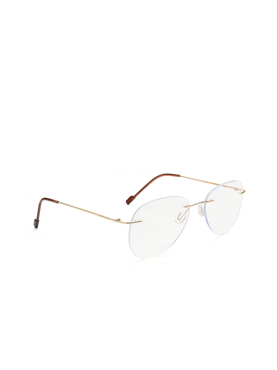 

ROYAL SON Unisex Rimless Aviator Frames, Gold