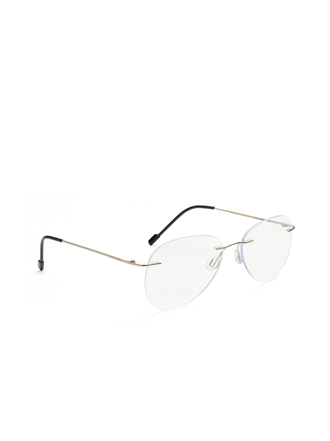 

ROYAL SON Unisex Rimless Aviator Frames, Silver