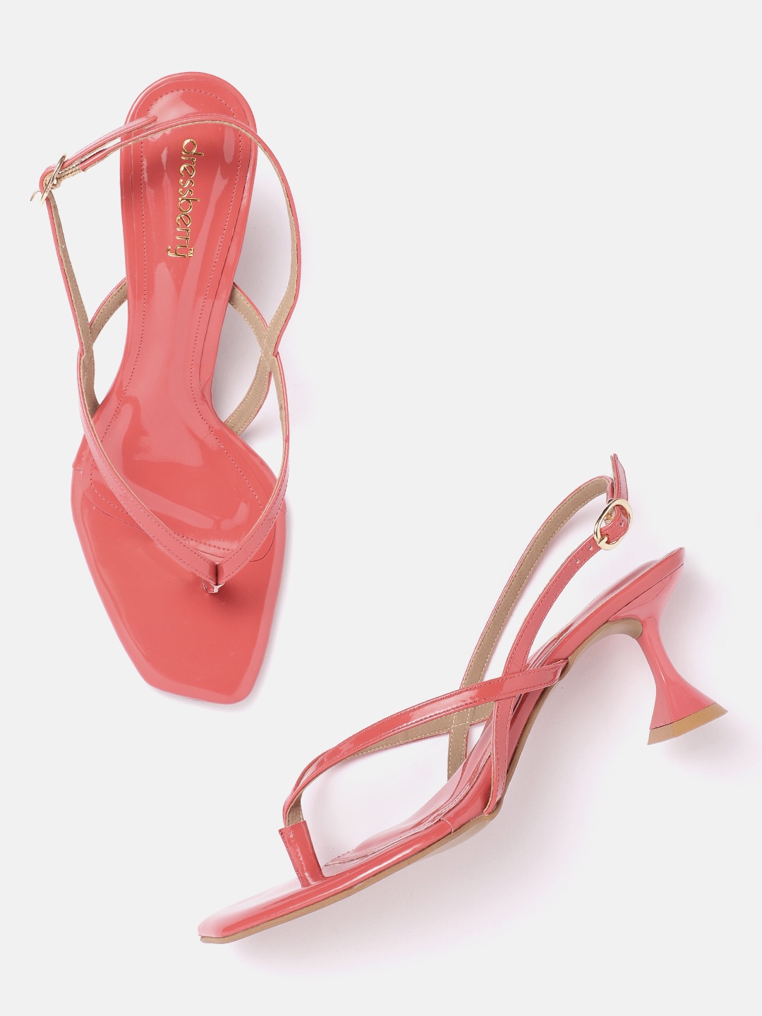 

DressBerry Strappy Slim Heel, Coral