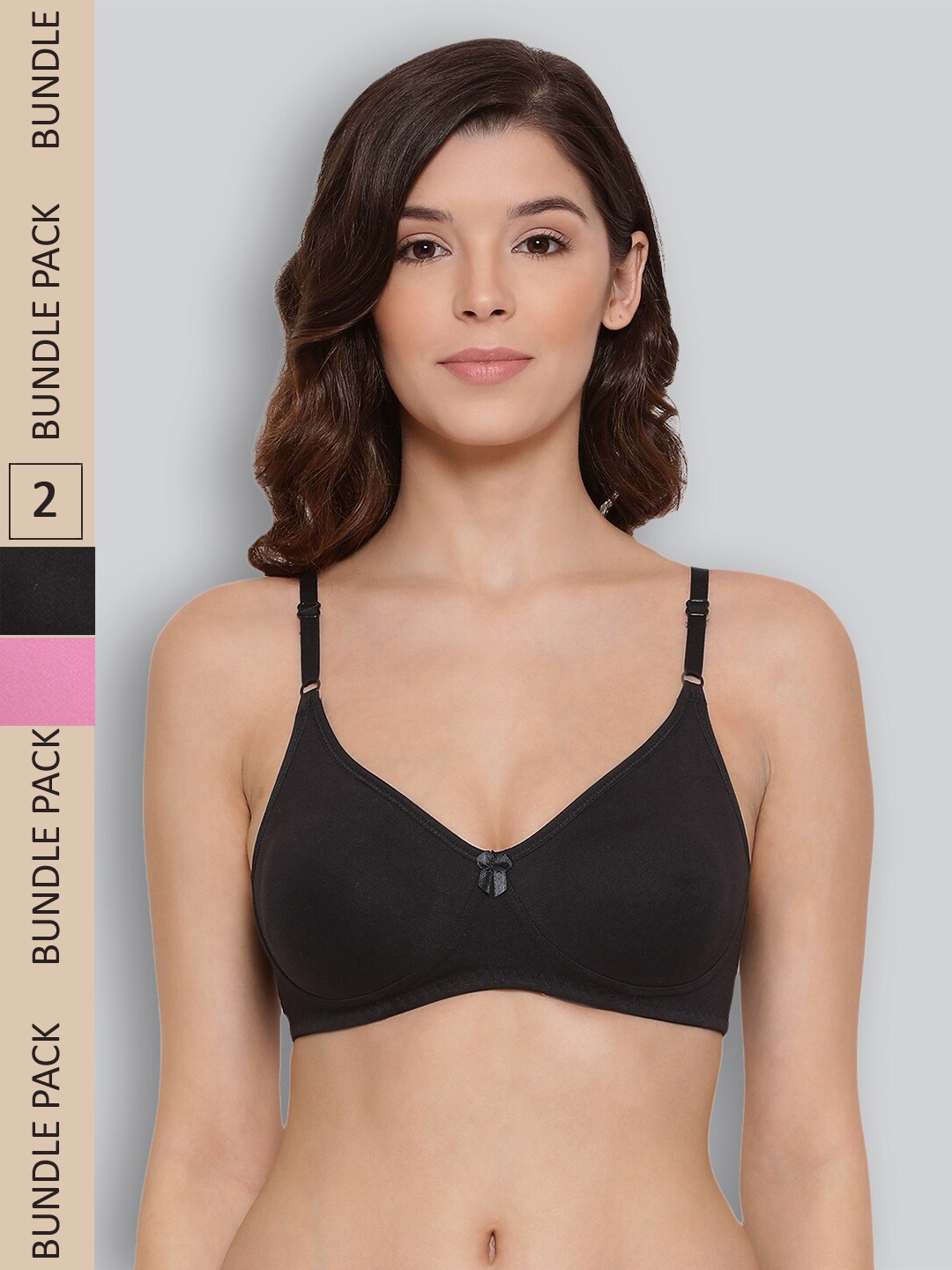 

LYRA Pack Of 2 Full Coverage Cross Over Comfort Bra, Pink