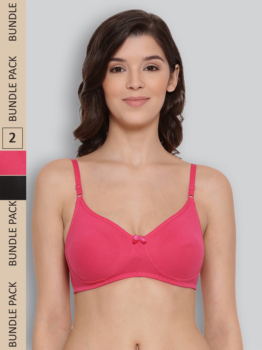 

LYRA Pack Of 2 Full Coverage Cross Over Comfort Bra, Fuchsia