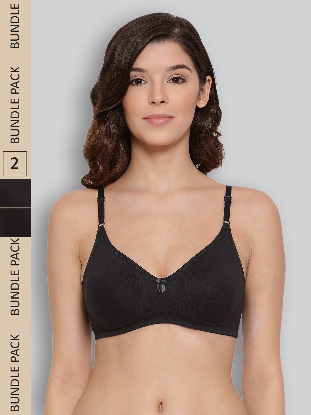 

LYRA Pack Of 2 Full Coverage Cross Over Comfort Bra, Black