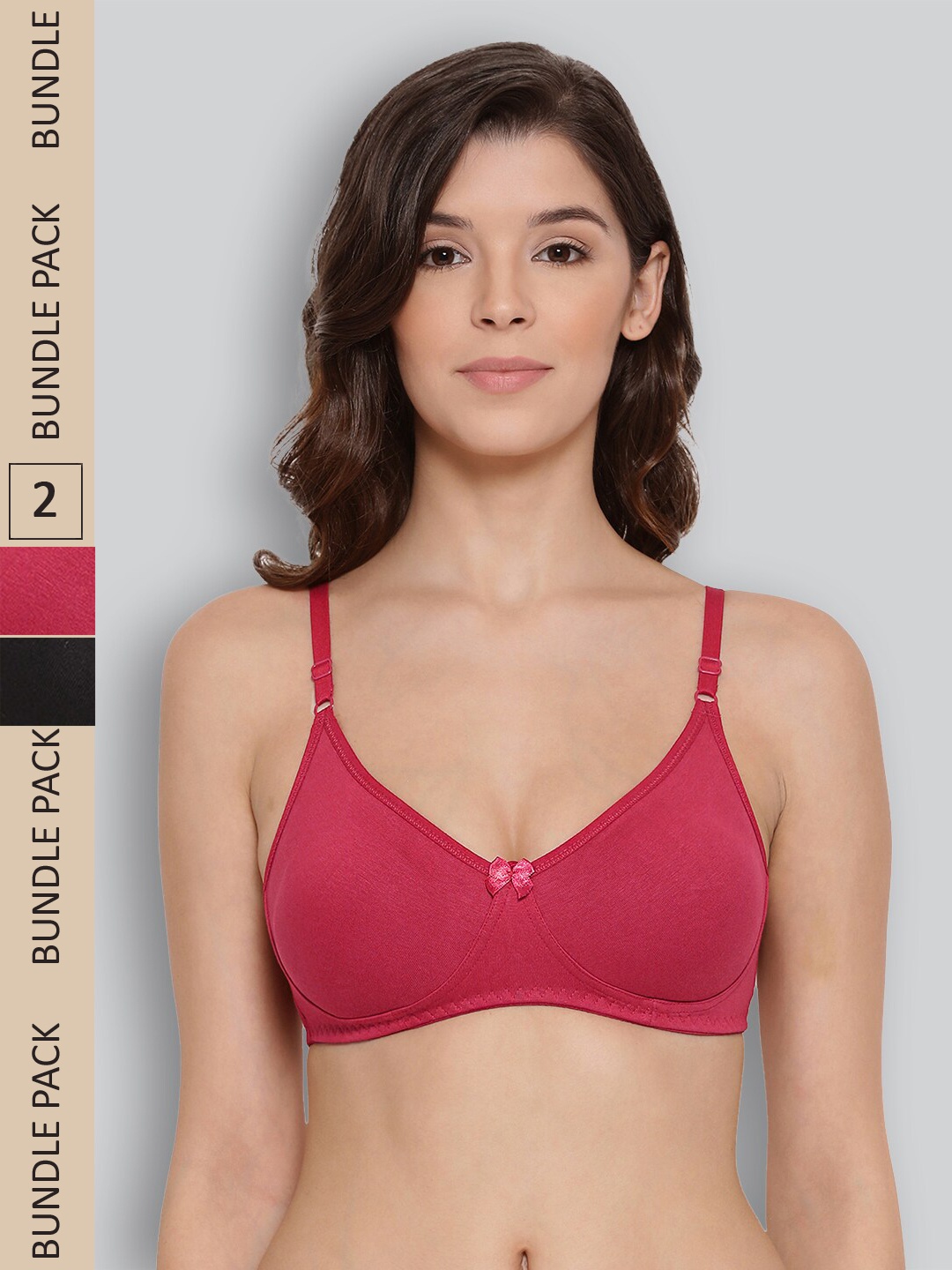 

LYRA Pack Of 2 Full Coverage Cross Over Comfort Bra, Red
