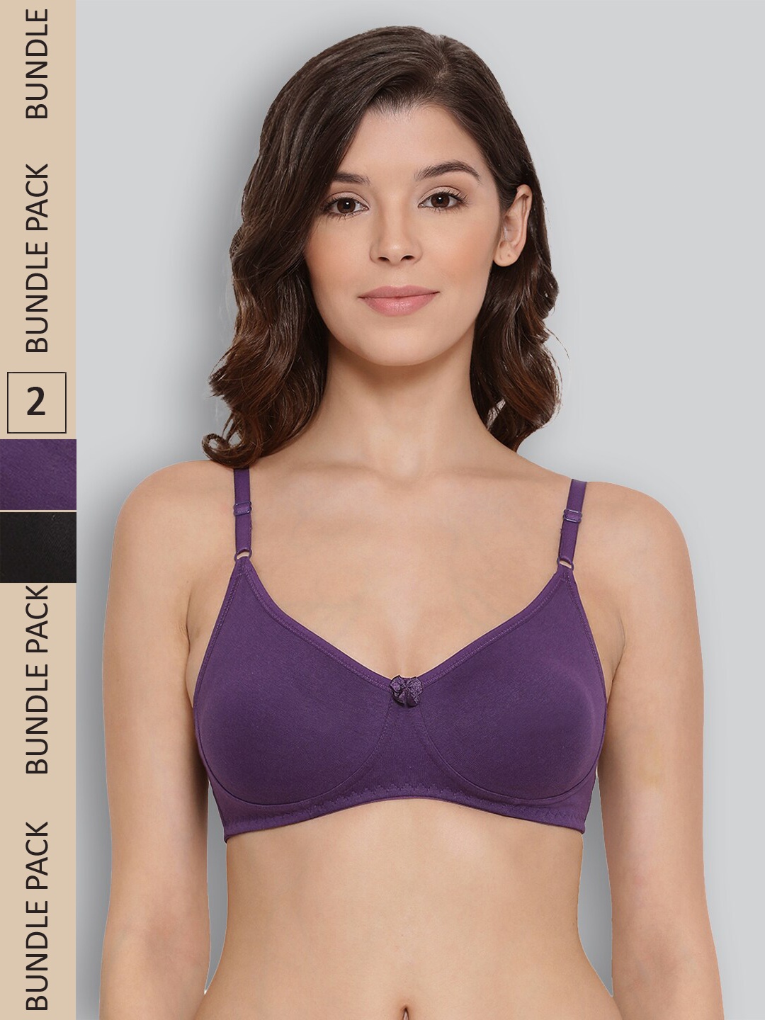 

LYRA Pack Of 2 Full Coverage Cross Over Comfort Bra, Purple