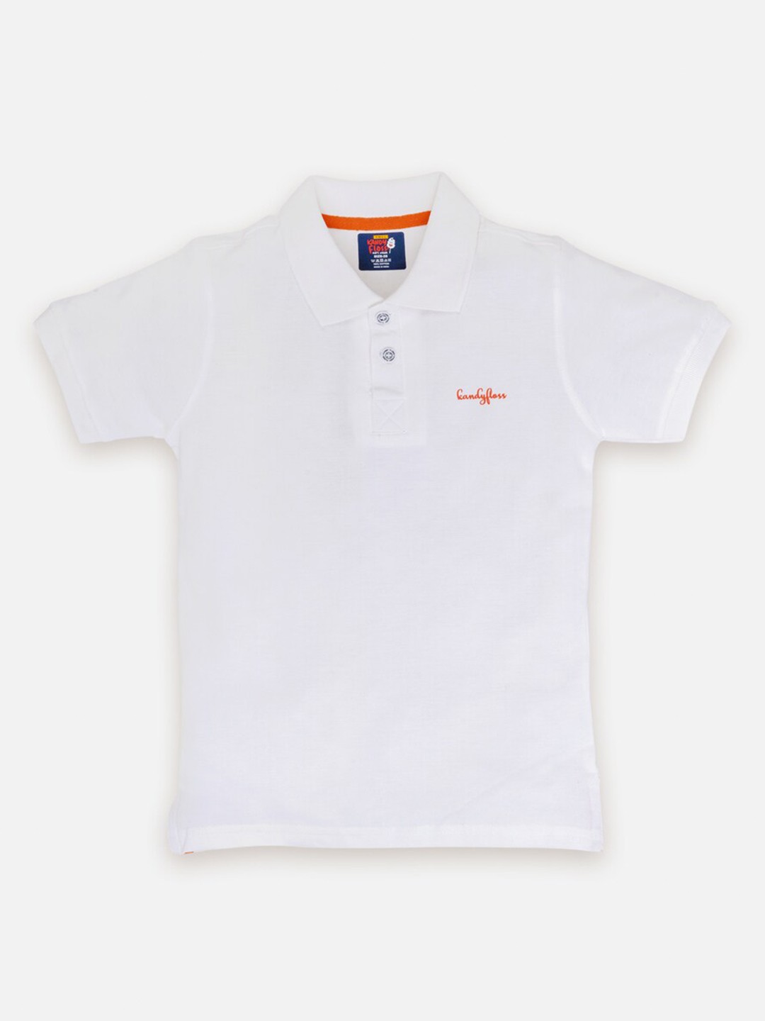 

AMUL Kandyfloss Kids Polo Collar Pure Cotton T-shirt, White