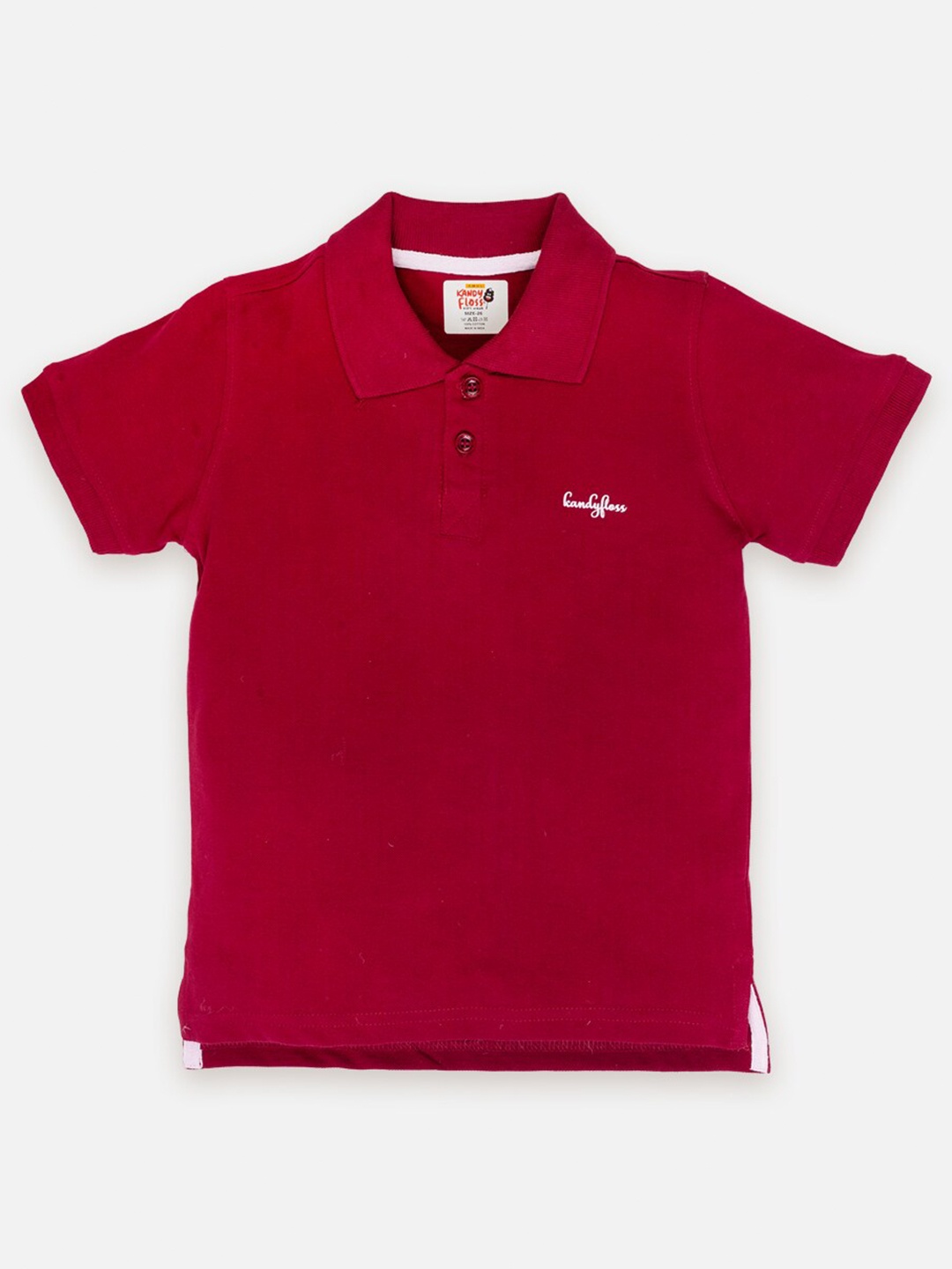 

AMUL Kandyfloss Kids Polo Collar Cotton T-shirt, Red