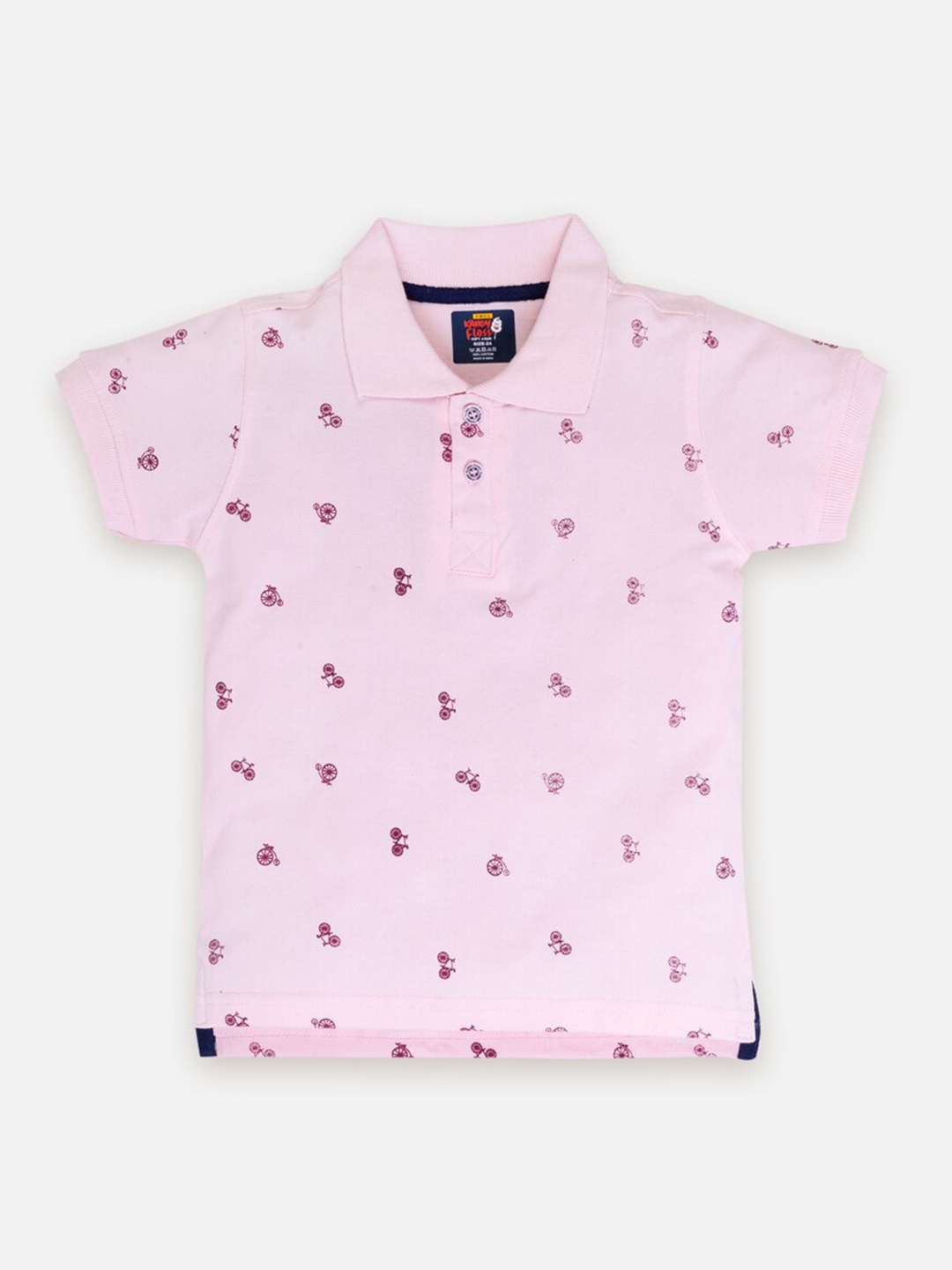 

AMUL Kandyfloss Unisex Kids Conversational Printed Polo Collar Pure Cotton T-Shirt, Pink