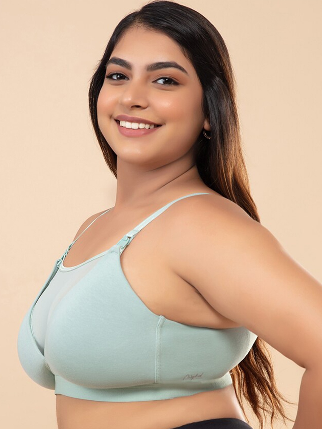 

Nykd Women Solid Padded Wireless Cotton Maternity Bra - 3/4th Coverage (NYB031), Sea green