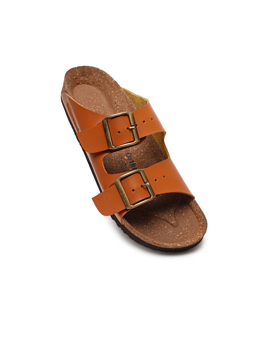

Ortho Rest Buckled Open Toe Flats, Tan