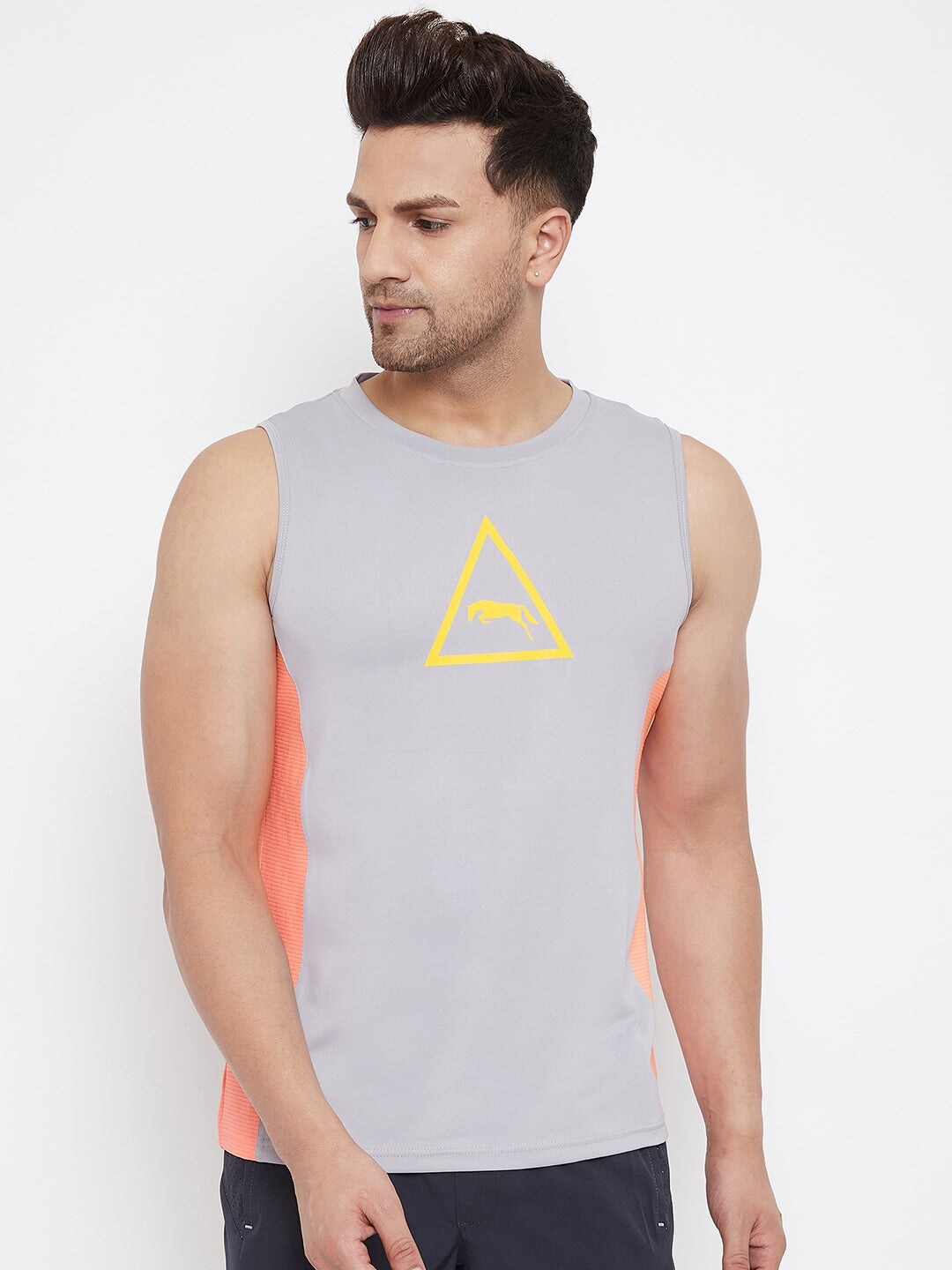 

JUMP USA Sleeveless Training or Gym Sports T-shirt, Grey