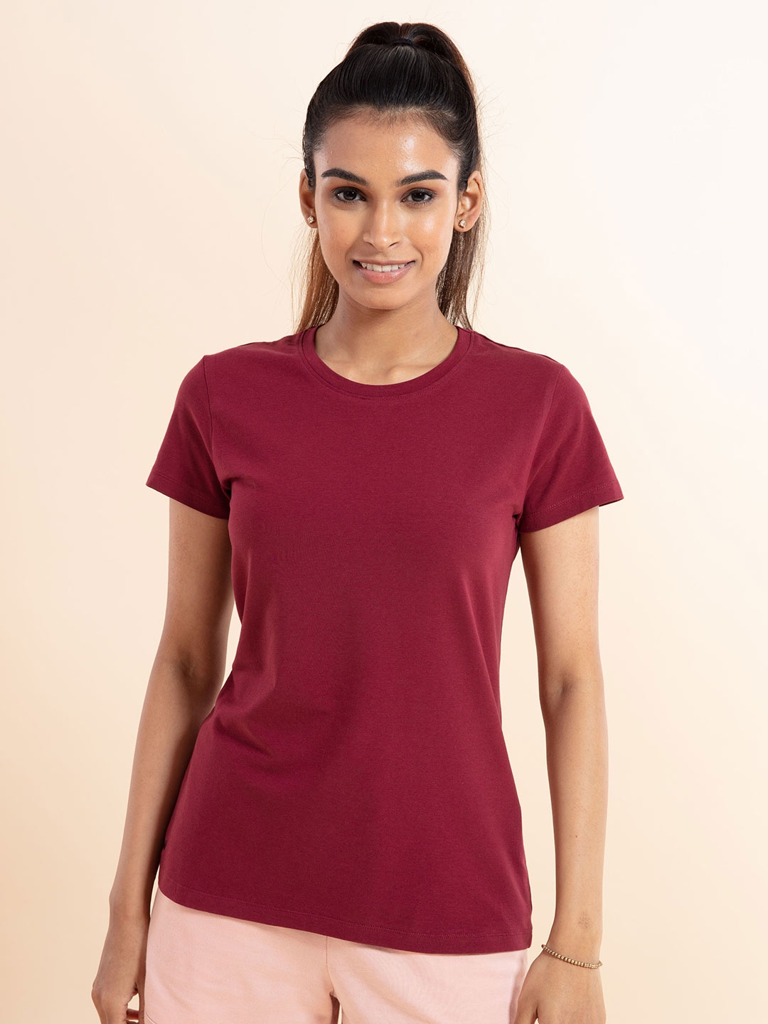 

Nykd Round Neck Outdoor T-shirt, Maroon