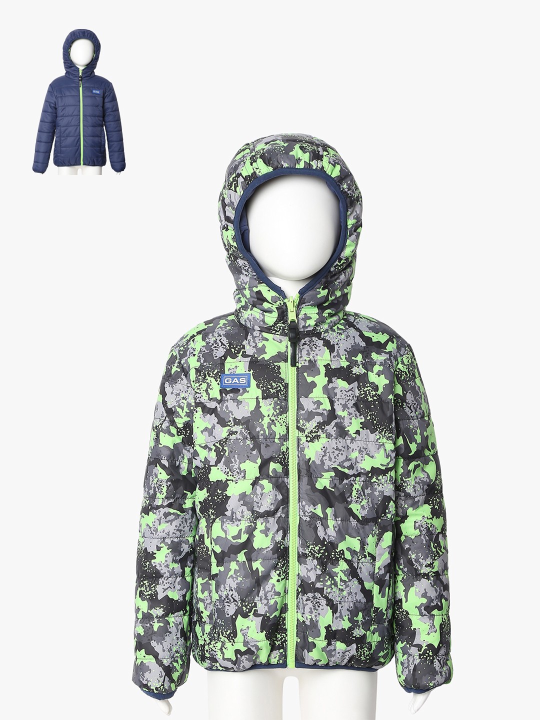 

GAS Boys Reversible Puffer Jacket, Blue