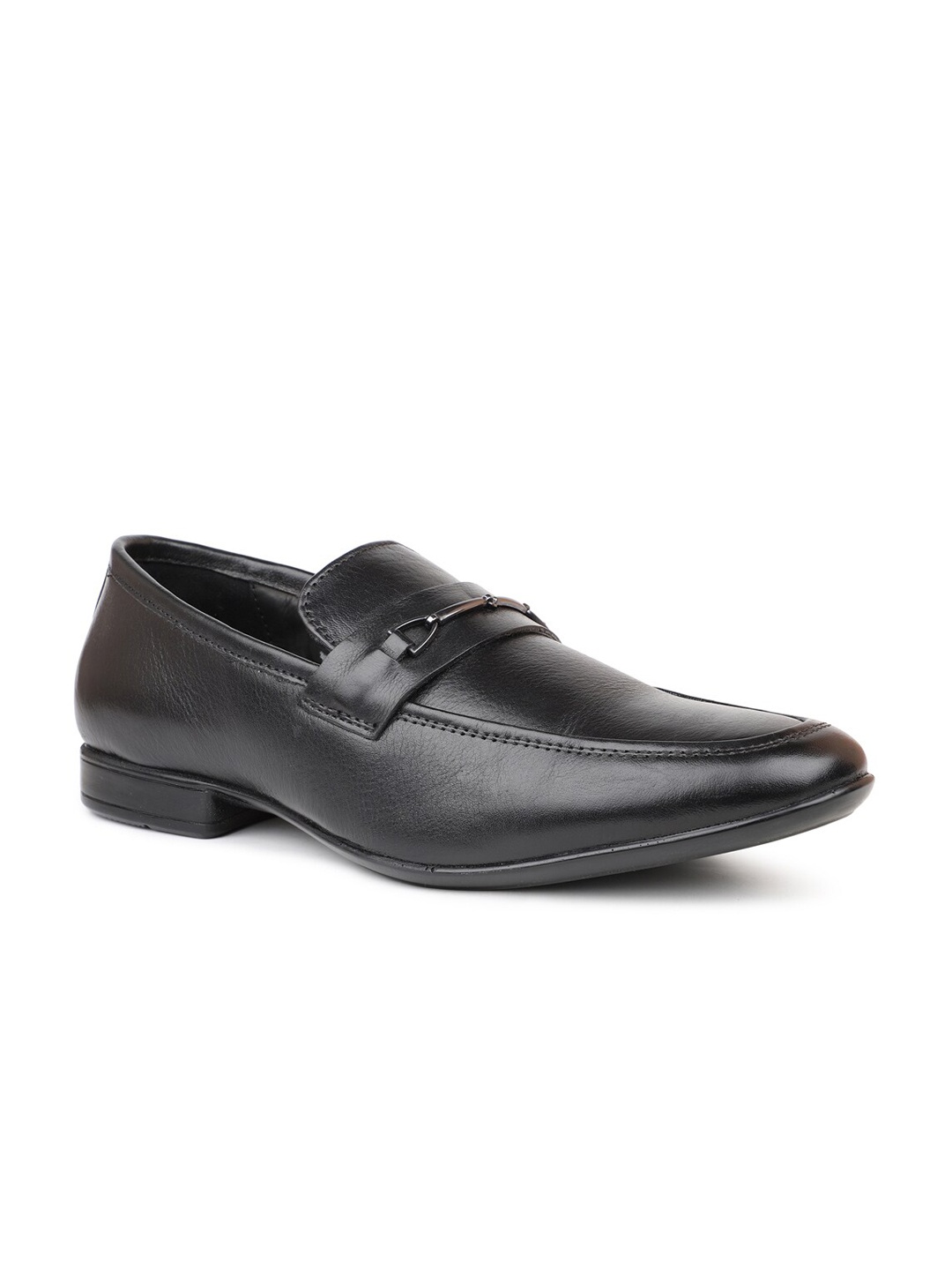 

PRIVO by Inc.5 Men Textured Leather Formal Loafers, Black