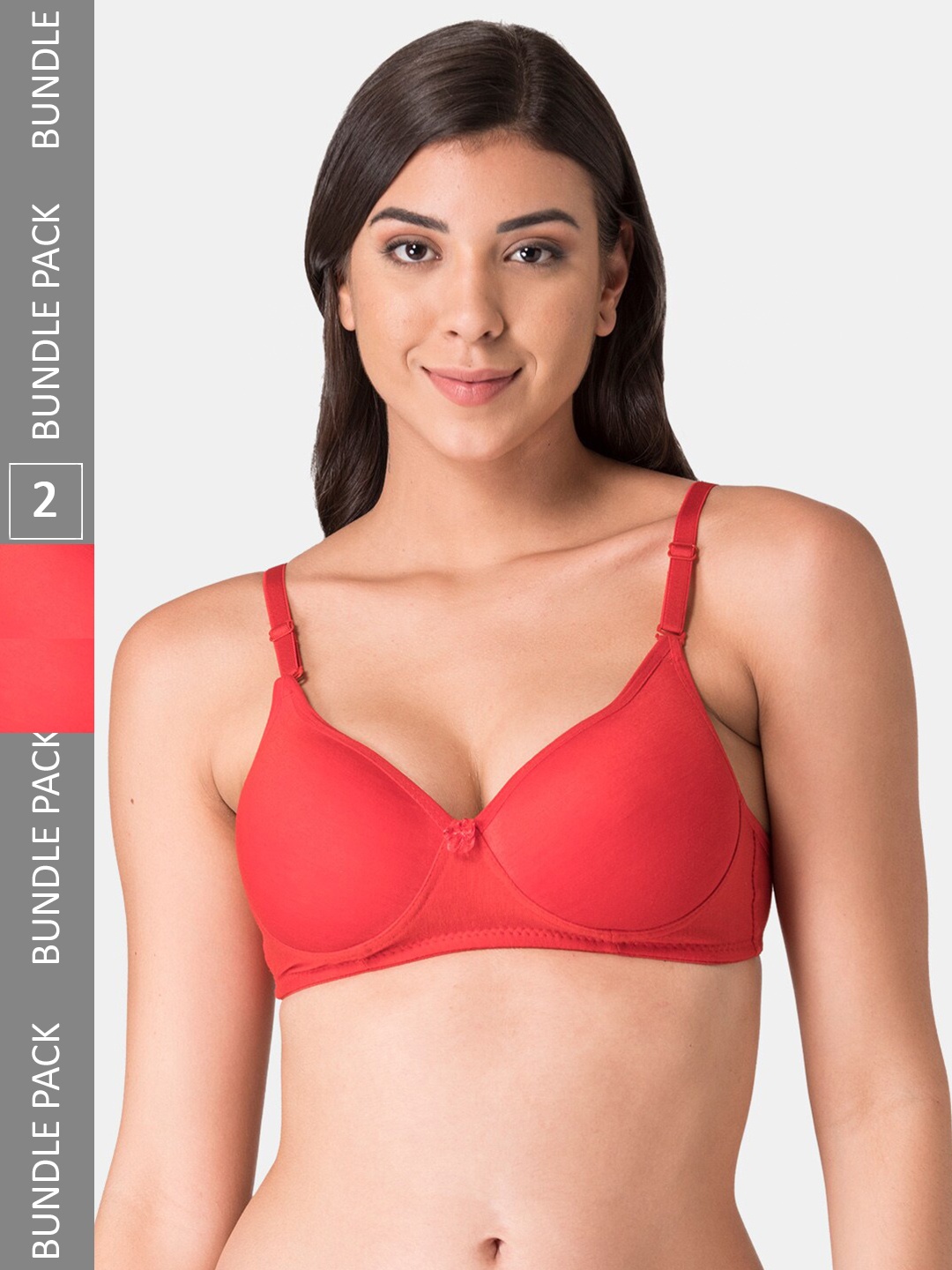 

KOMLI Push-Up Bra - Heavily Padded, Red