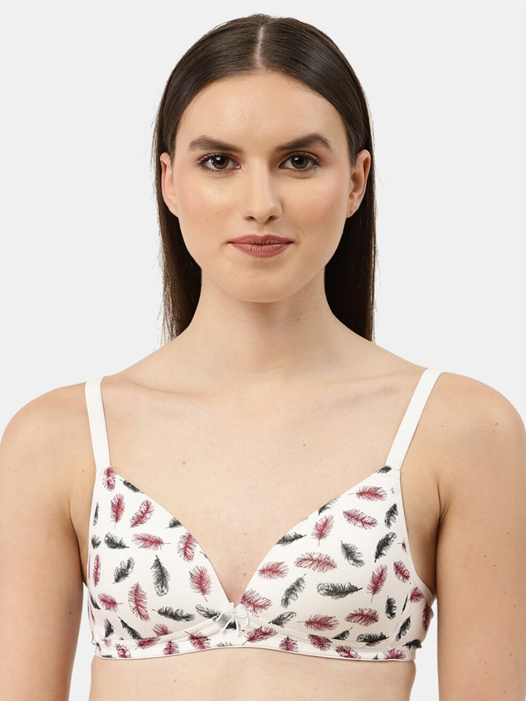 

ETC Floral Printed Non Weird Non Padded T-Shirt Bra, White