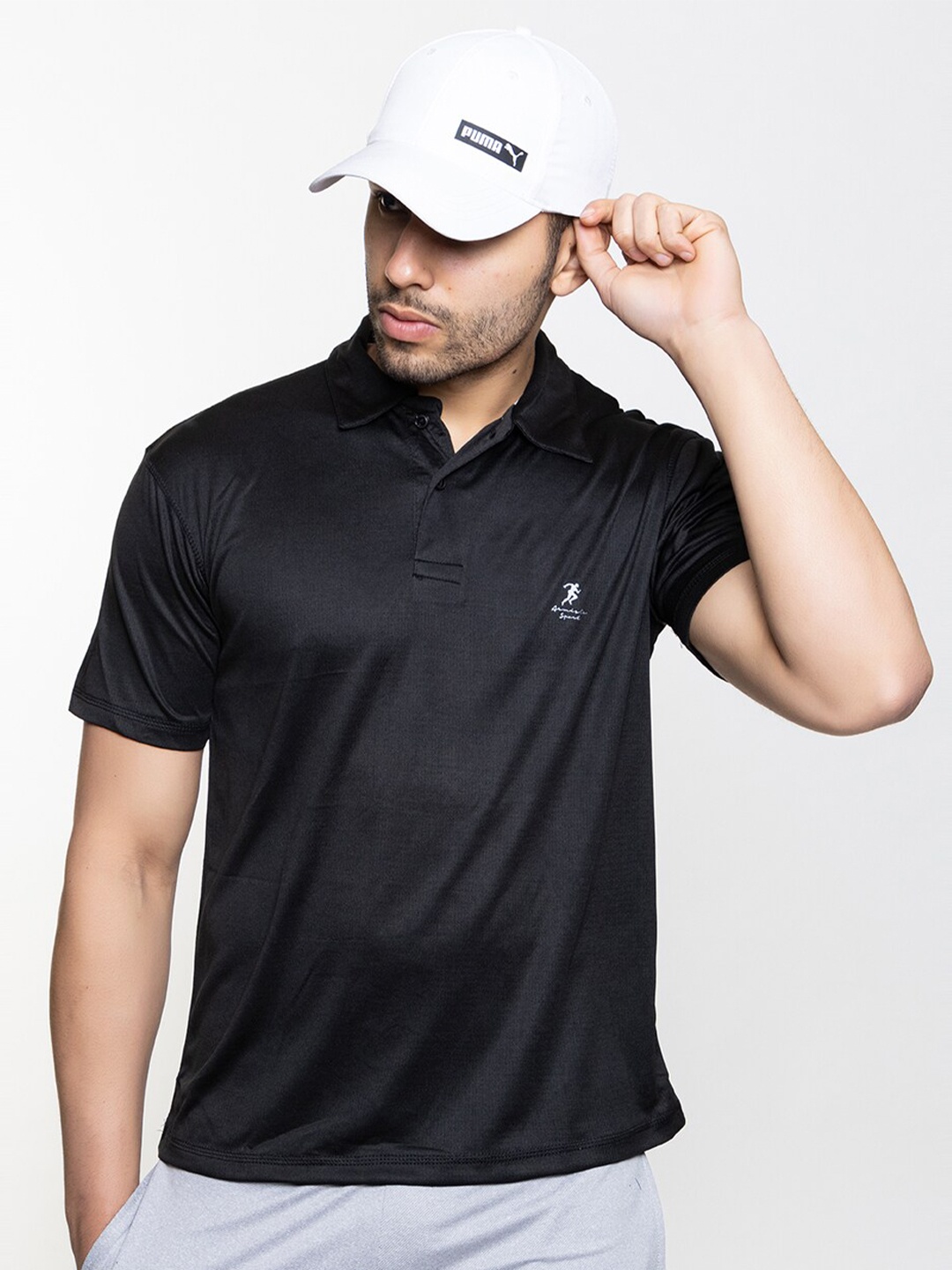 

ARMISTO Polo Collar Dry-Fit T-shirt, Black