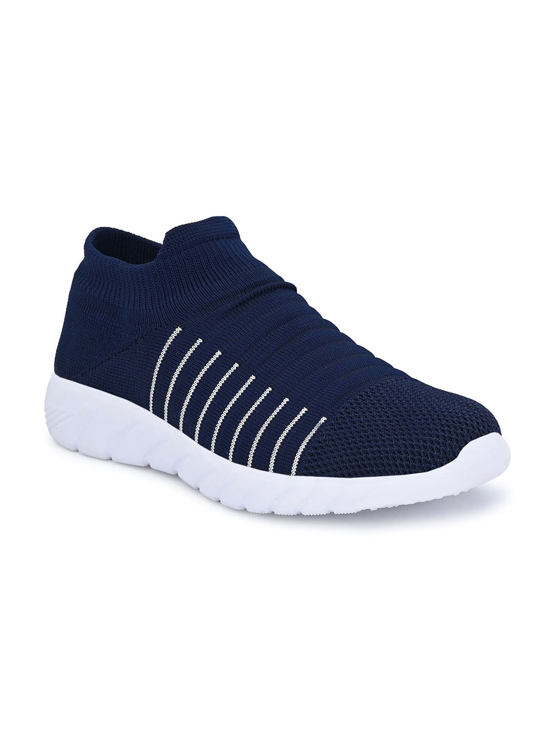 

ELIXIR MAN Men Woven Design Lightweight Mid-Top Slip-On Sneakers, Blue