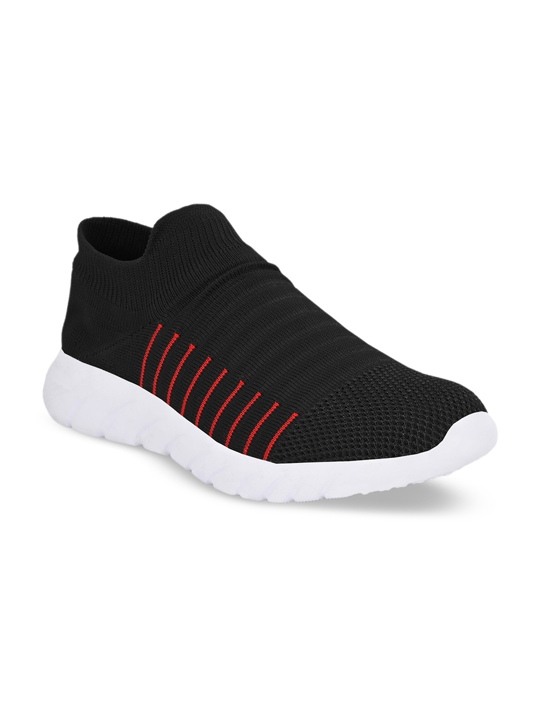 

ELIXIR MAN Men Woven Design Lightweight Mid-Top Slip-On Sneakers, Red