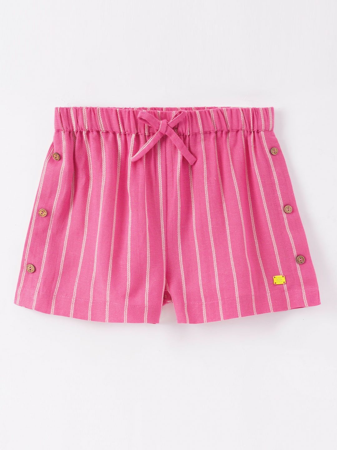 

Ed-a-Mamma Girls Striped Cotton Regular Fit Shorts, Pink