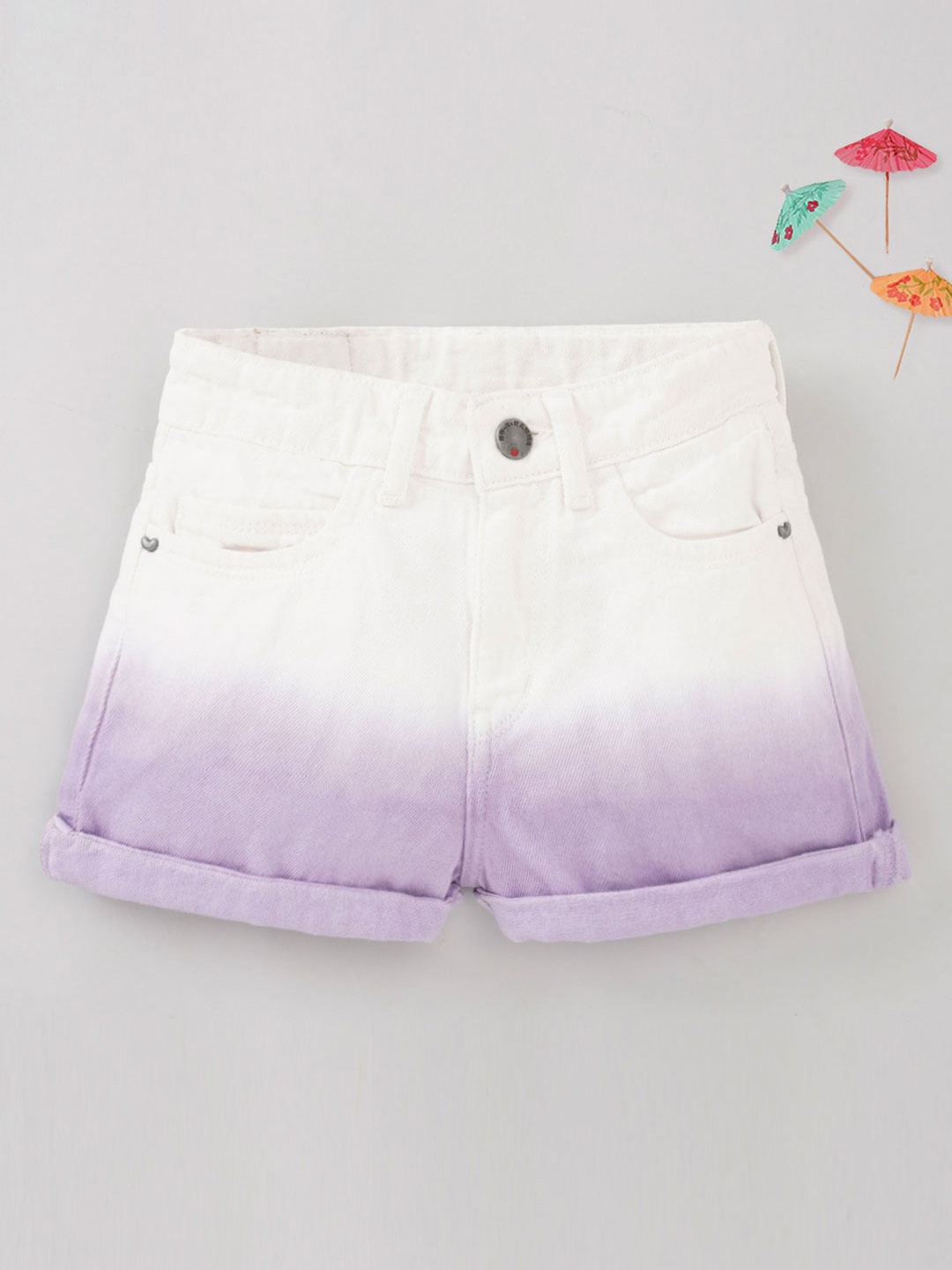 

Ed-a-Mamma Girls Ombre Cotton Denim Shorts, Lavender