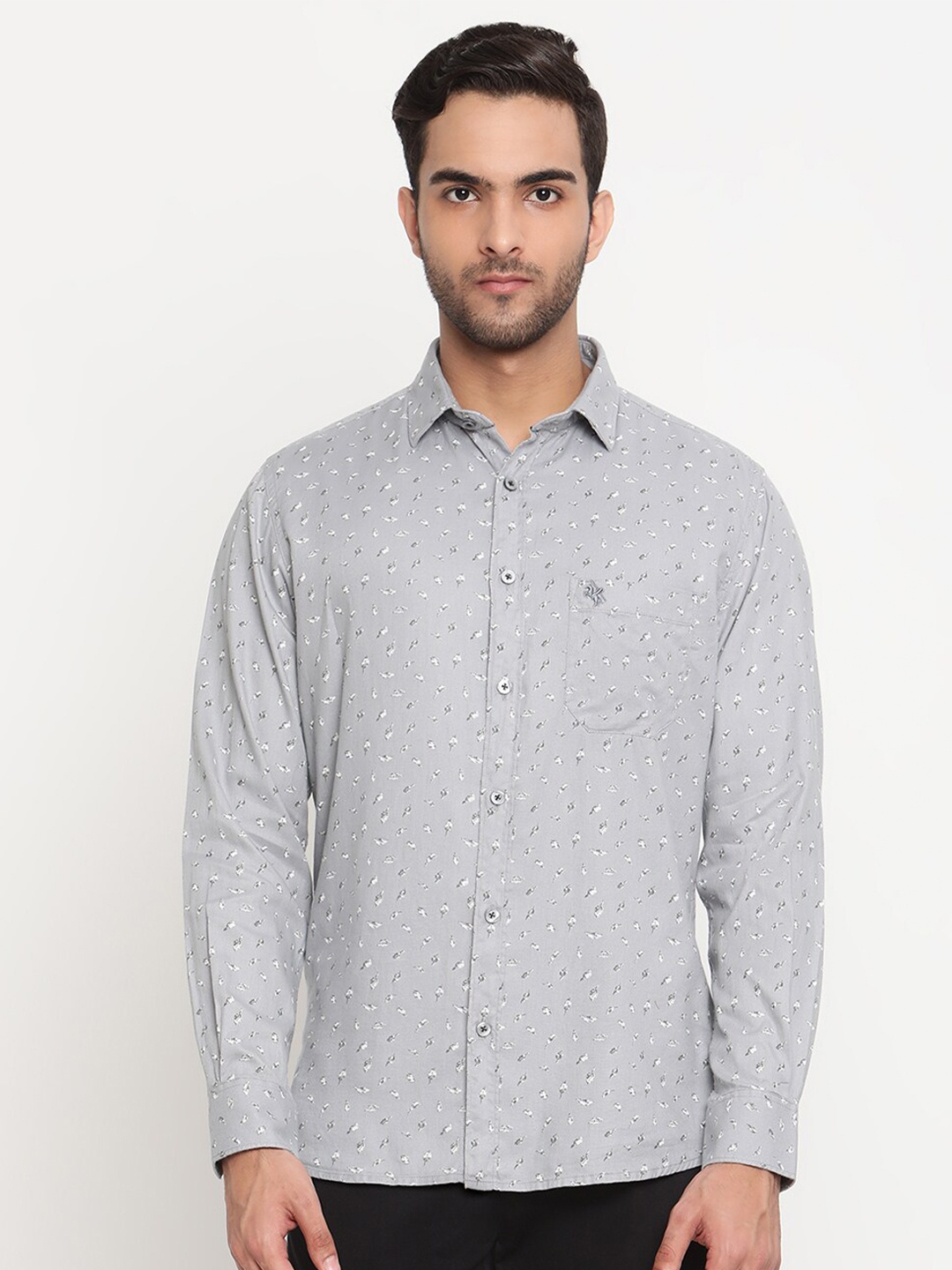 

Cantabil Printed Casual Shirt, Grey