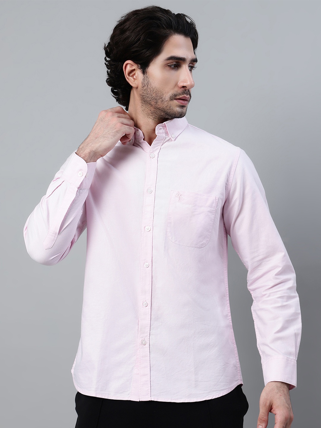 

Cantabil Spread Collar Cotton Casual Shirt, Pink