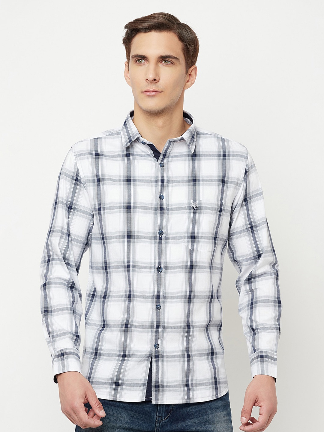 

Cantabil Tartan Checked Casual Shirt, White