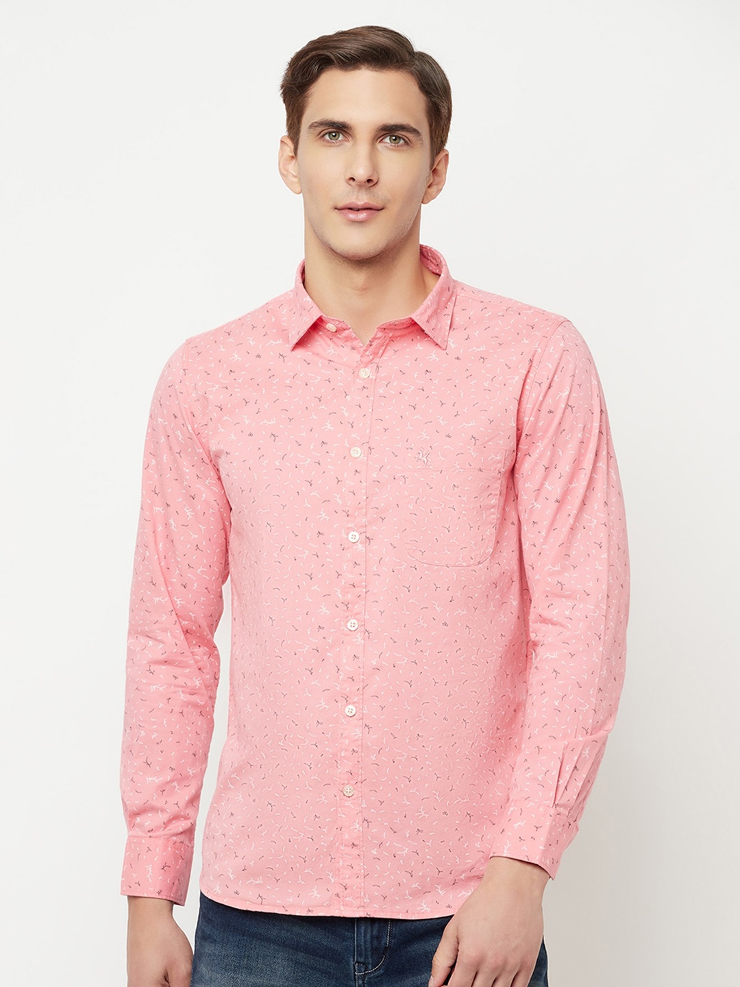 

Cantabil Printed Casual Shirt, Pink