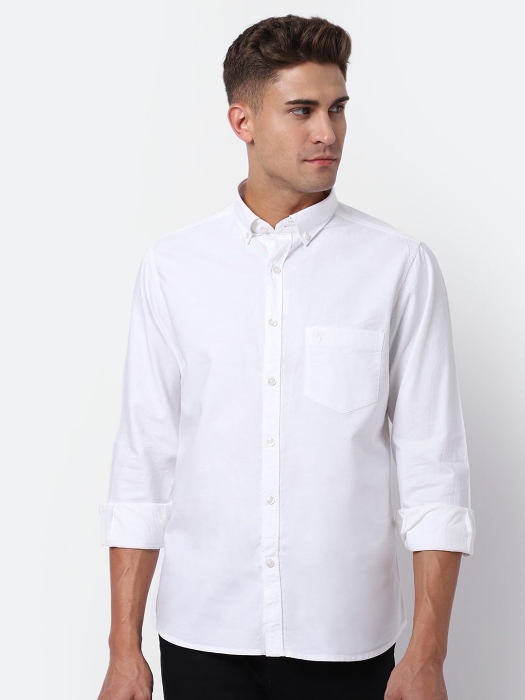 

Cantabil Spread Collar Casual Shirt, White