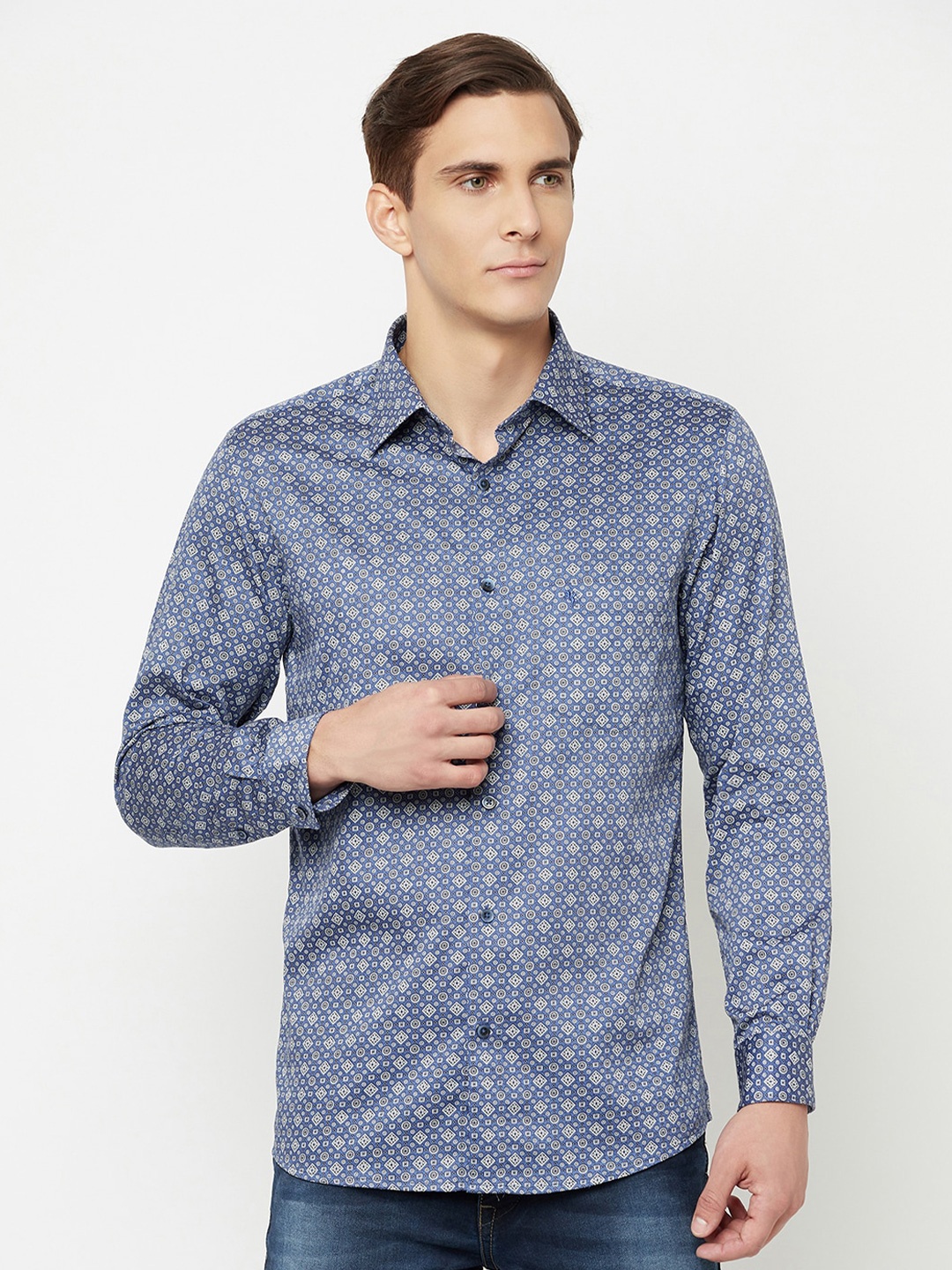 

Cantabil Printed Casual Shirt, Blue