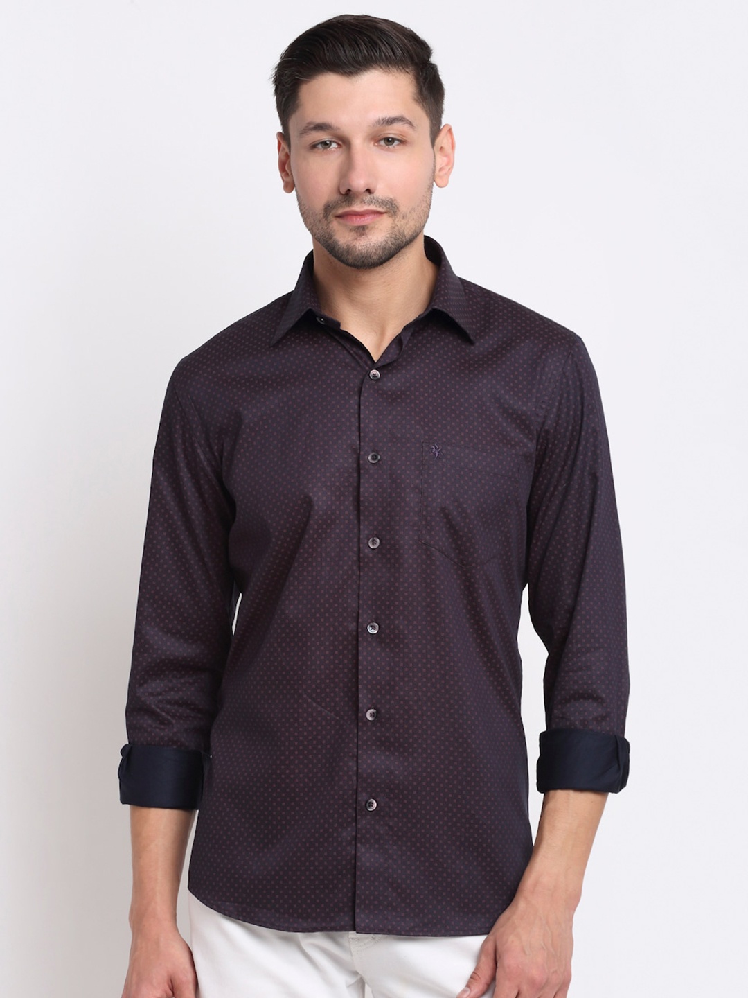 

Cantabil Printed Casual Shirt, Purple