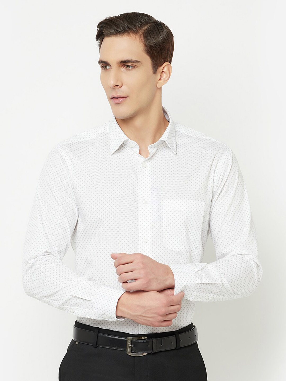 

Cantabil Printed Formal Shirt, White