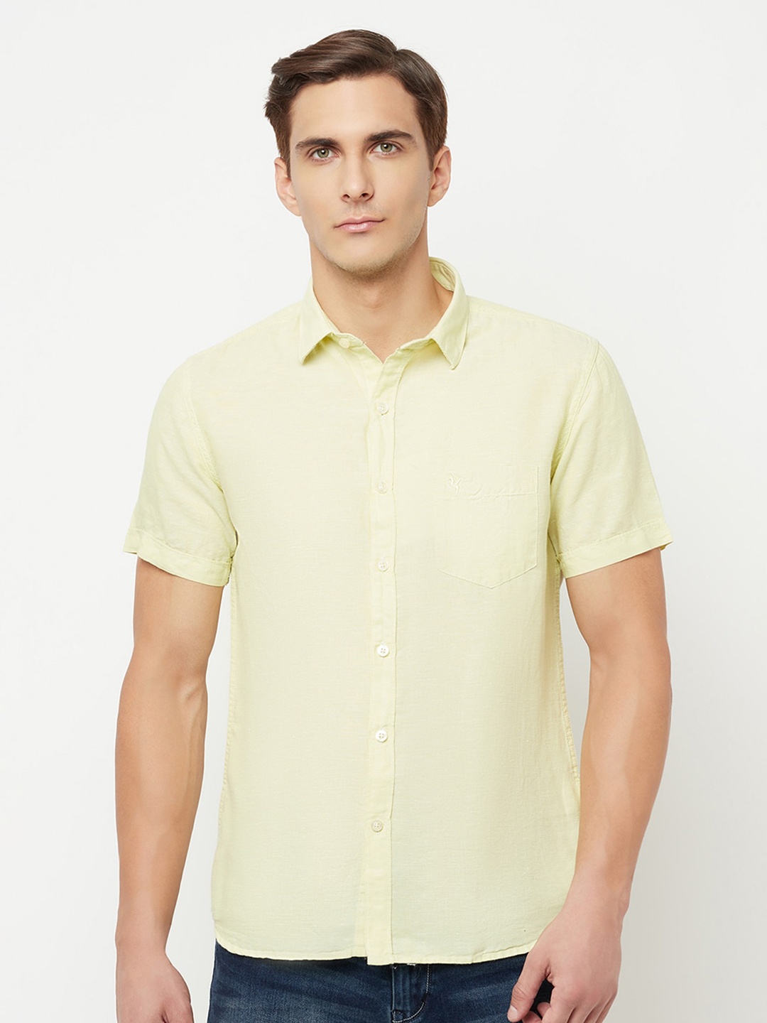 

Cantabil Spread Collar Casual Shirt, Green