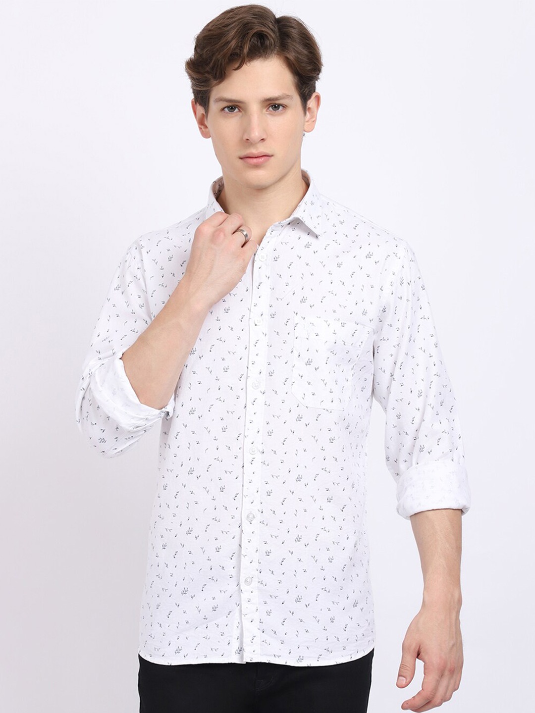 

Cantabil Floral Printed Casual Shirt, White