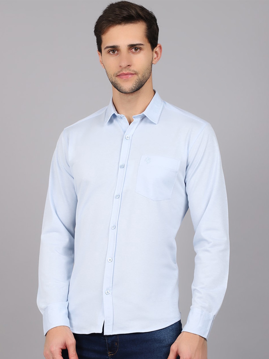 

Cantabil Spread Collar Casual Shirt, Blue
