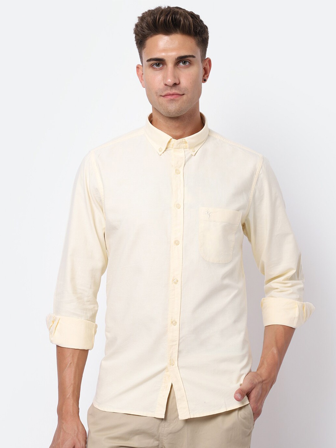 

Cantabil Spread Collar Casual Shirt, Yellow