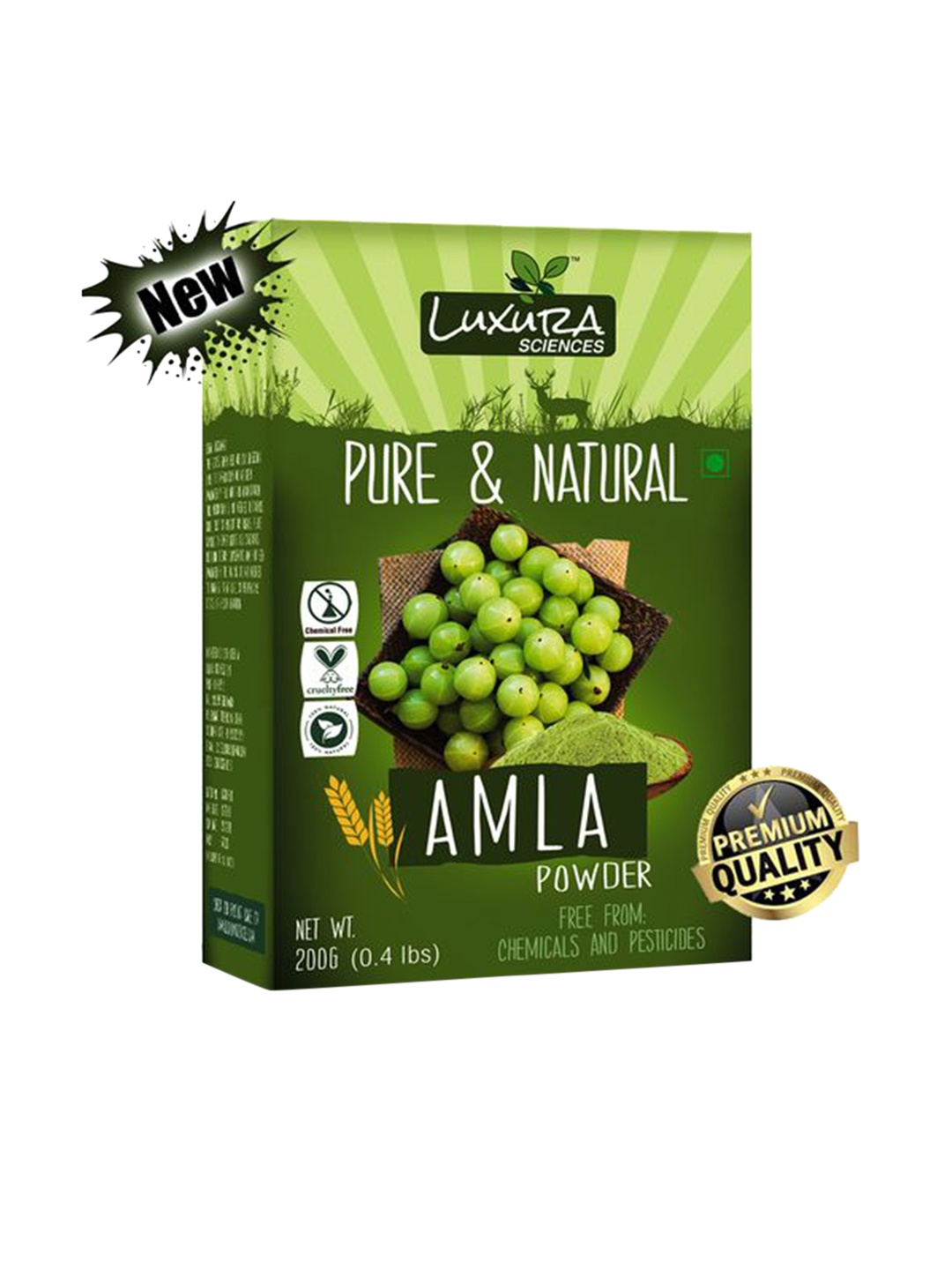 

Luxura Sciences Pure Amla Powder For Hair Growth, Green