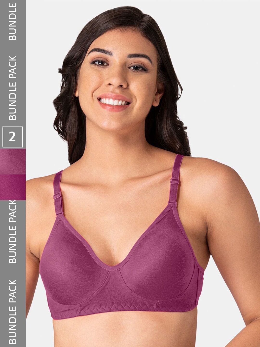 

KOMLI Non-Wired Non-Padded All Day Comfort Seamless T-shirt Bra, Purple
